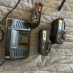 3 Rigid Batteries And A Fast Charger 