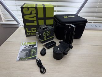 Brand New LasGoo Laser Level Self Leveling 360°x3 Green Cross Line Laser Tool for Construction and Picture Hanging, Remote Control SKU377-S1