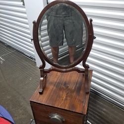 Antique Cherry Wood Adjustable Mirror
