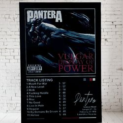 Pantera Vulgar Display Of Power Track Poster On 4x6 Aluminum Print 