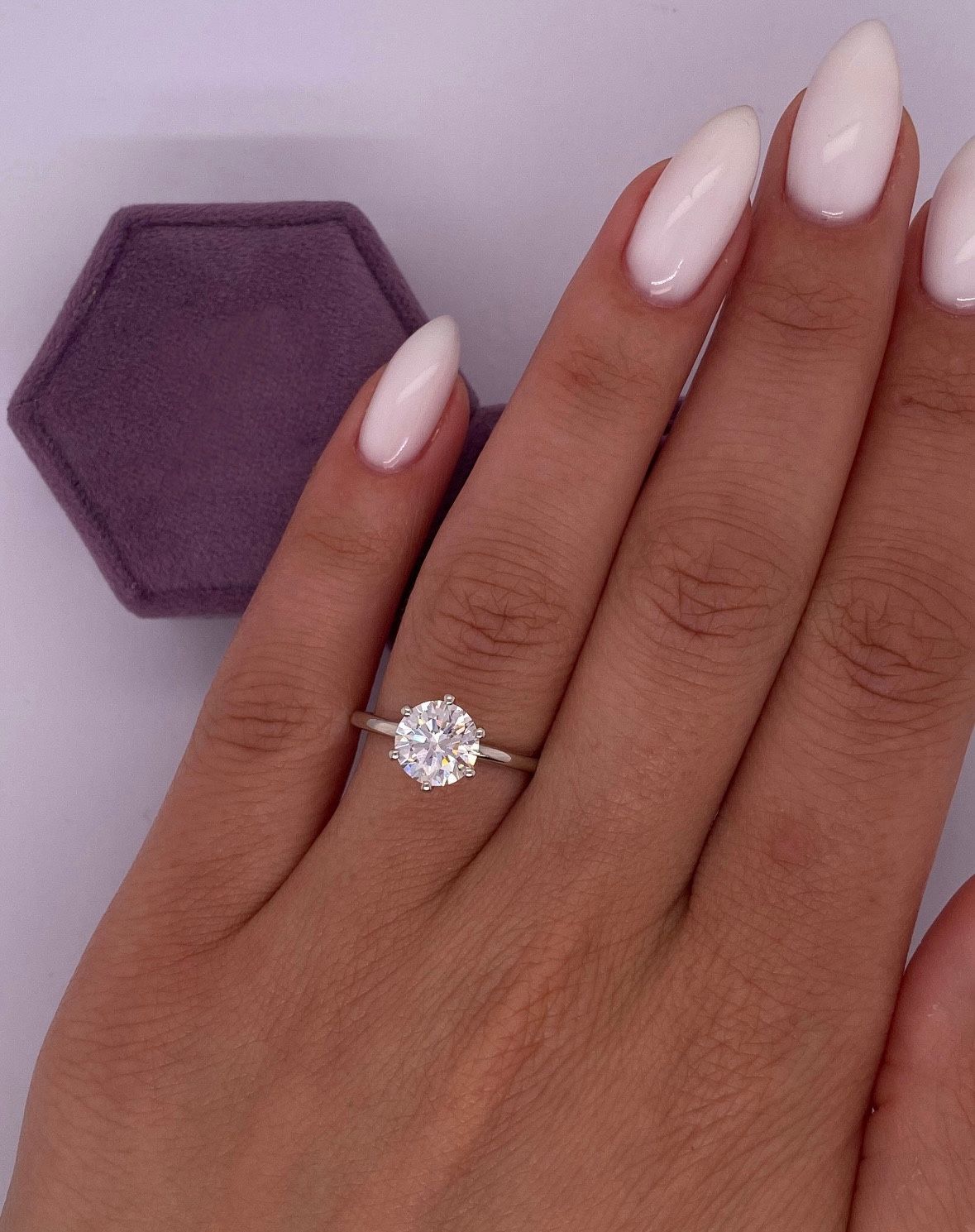 Round Cut 3 Carat 925 Sterling Silver Engagement Ring