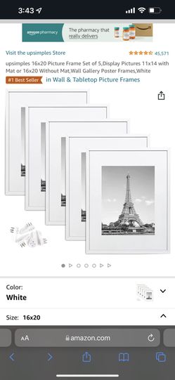 Five picture frames white
