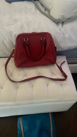 Red Ostrich Ladies Purse 