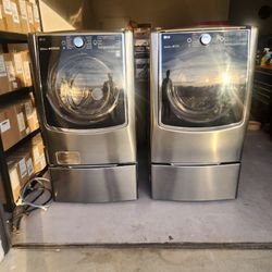 LG Front Loader Washer And Dryer With Pedestals