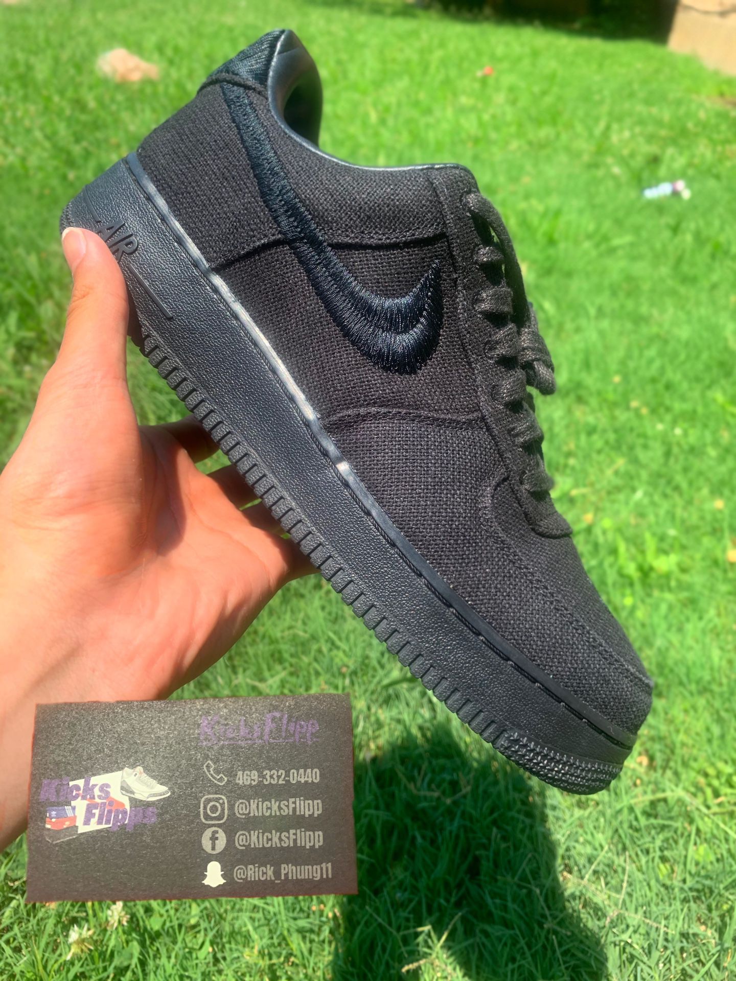 Stussy X Air Force 1 Low Black Size 10 for Sale in Lewisville, TX - OfferUp