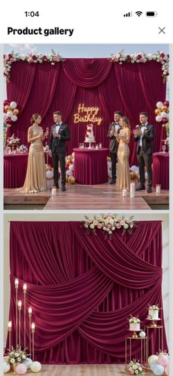 50ft x 10ft Wrinkle Free Burgundy Wedding Backdrop Curtains for Party Bridal Shower Reception Decorations Burgundy Fabric Curtain Backdrops Drapes for