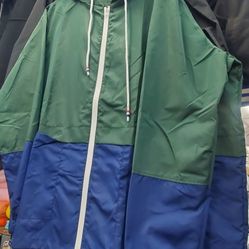 Green And Blue Windbreaker Jacket Nice Colors 