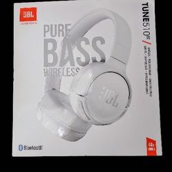 JBL Pure Bass Wireless Headphones Tune 510BT White