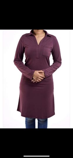 Long sleeve stretchy milk silk shirts tunic slender fit in grey medium versatile comfortable all ages