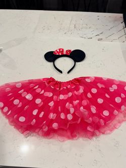 Minnie Mouse Tutu Skirt and Ear Headband Set