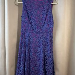 Adrianna Papell Blue Lace Women’s Dress, Size 8