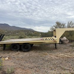 Flemming  Equipment Gooseneck 16’ Deck With 5 ‘ Dovetail Rated For 16k Lbs Dual Axle 