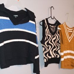Girls Sweater Vast And Crop Tops, Sizes Shown In Pics $3ea