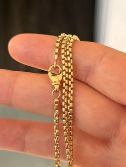 Authentic David Yurman 18K Yellow Gold Box Chain Necklace – 2.7MM, 26”, 14.7g