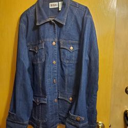 BILL BLASS JEAN JACKET WITH 4 POCKETS SIZE XL