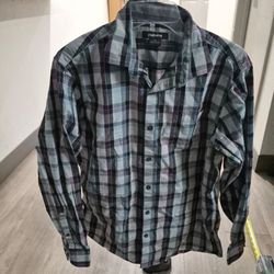 Claiborne Mens M Plaid Short Sleeve Button Down Dress Shirt 100% Cotton A007
