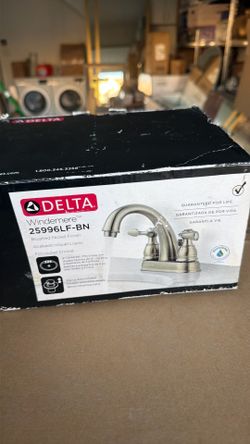 Delta Windemere Chrome 4-in centerset 2-handle WaterSense High-arc Residential Handle