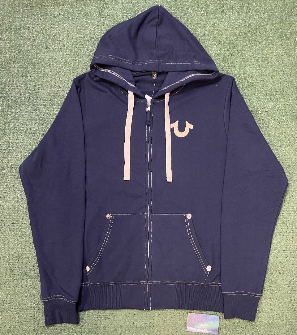 True Religion Buddha navy zip up hoodie