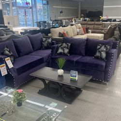 Velvet Purple Sofa And Loveseat Only $1349