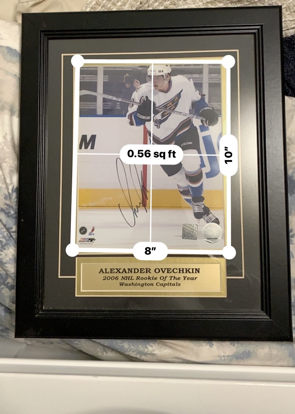 Autographed 2006 Rookie of the Year Alexander Ovechkin 8" x 10" Photo with Black Frame