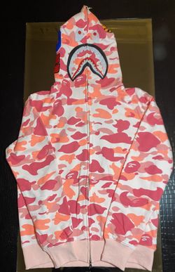 Bathing ape pink camo shark hoodie