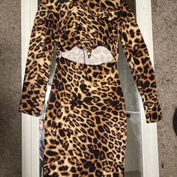 Cheetah Print Midi Dress 