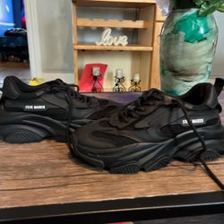 steve madden, black, chunky sneakers 