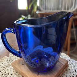 Vintage Anchor Hocking Cobalt Blue Glass Creamer