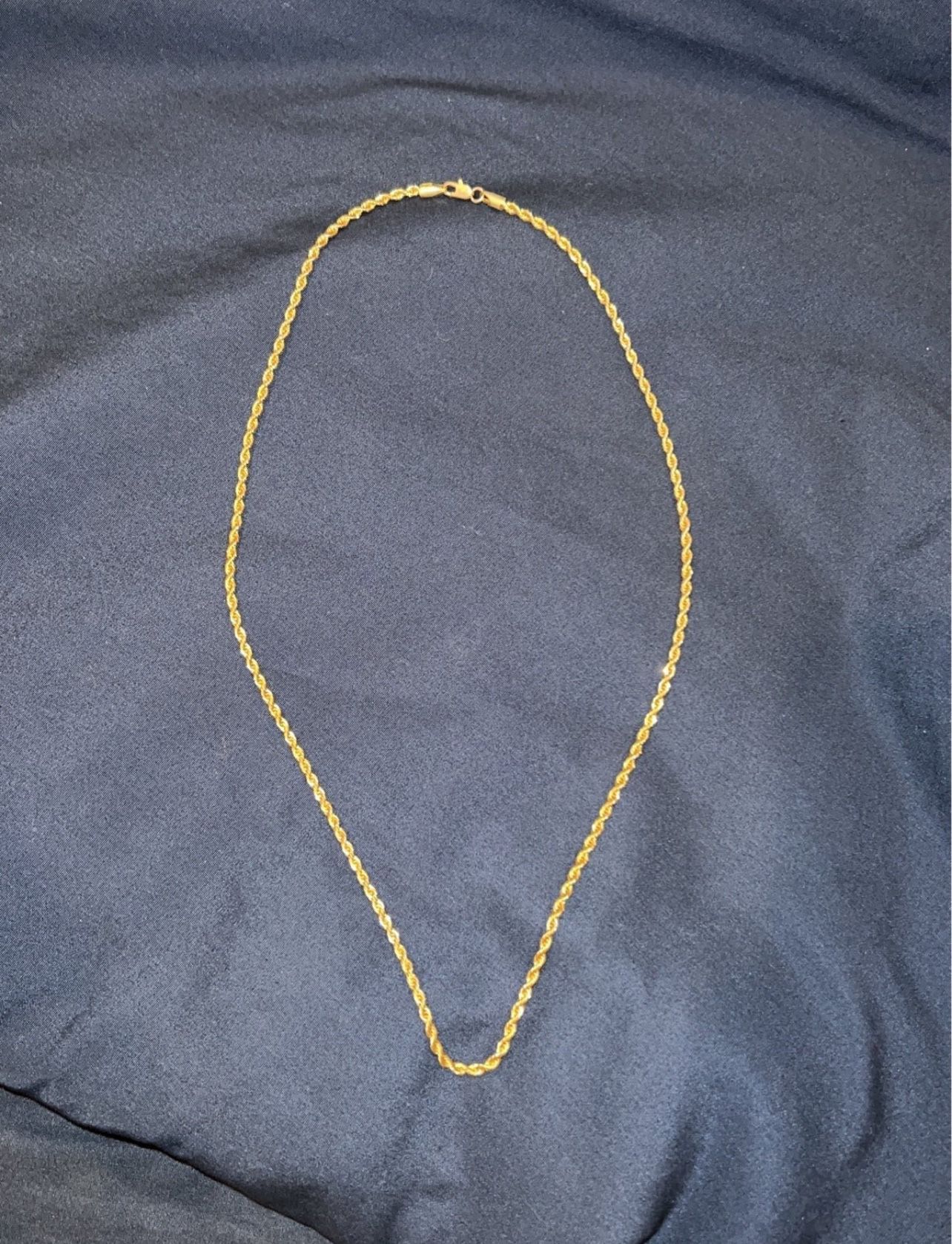 14K Gold Rope Chain Necklace plated