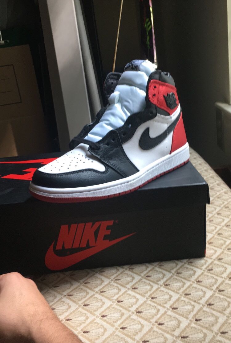 Jordan 1 Black Toe Satin Size 9.5 women / 8 men