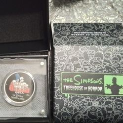 THE SIMPSONS - TREEHOUSE OF HORRORS - 1 OZ silver coin ( colorized)