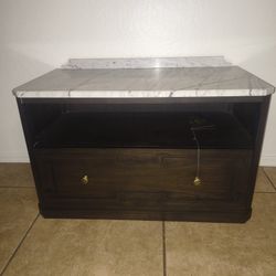 Real Marble And Wood Stand