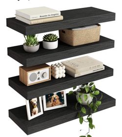 Floating Shelves for Wall, Wall Mounted Rustic Wood Shelves for Bathroom, Living Room, Bedroom and Kitchen, Wall Shelves for Storage,Books,Room Decor 
