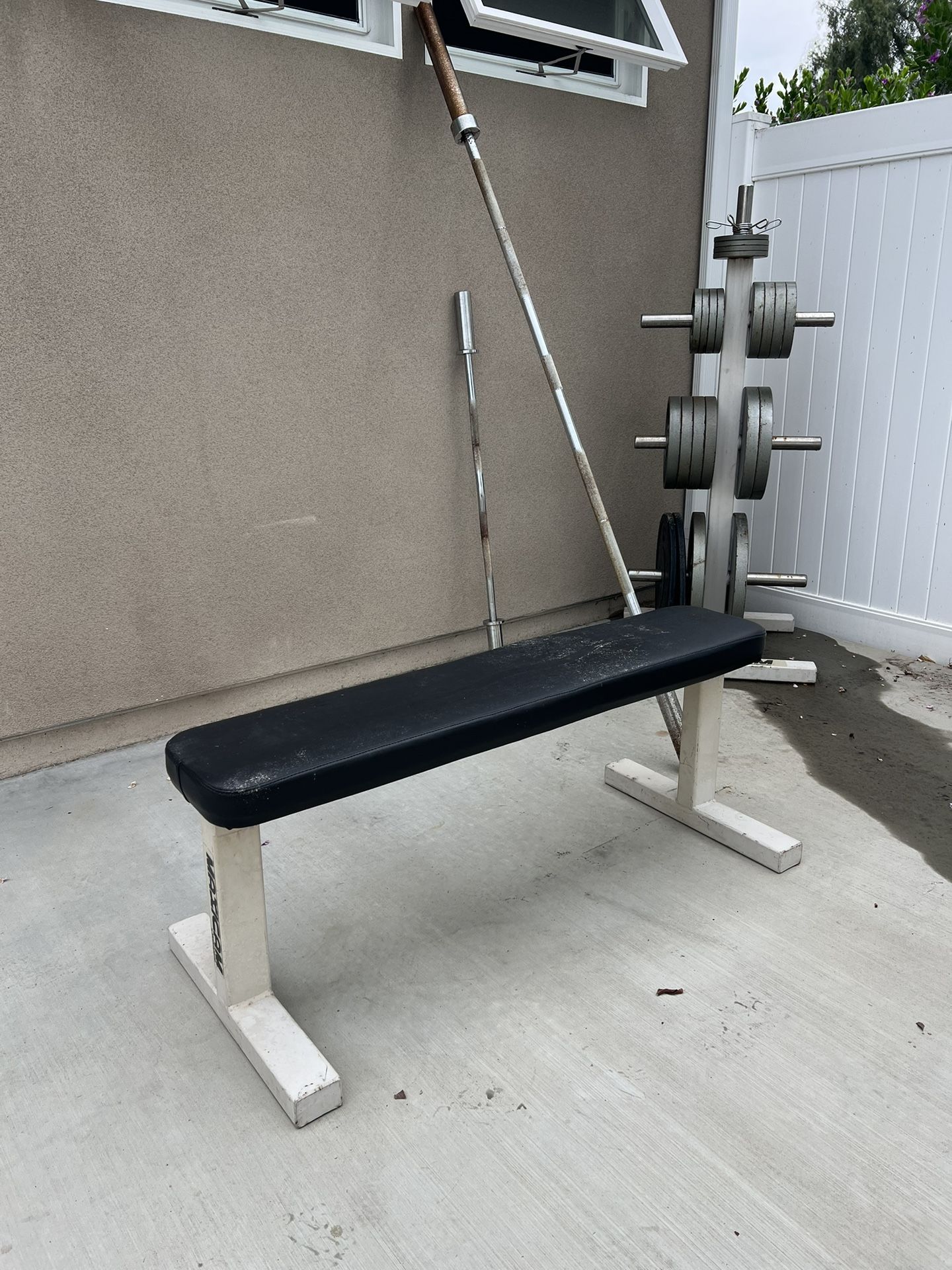 Weight Set With Bench And Two Bars 