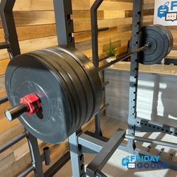 Brand New Olympic 260 Lb Bumper Plates + Barbell Home Gym Equipment  **FREE DELIVERY **