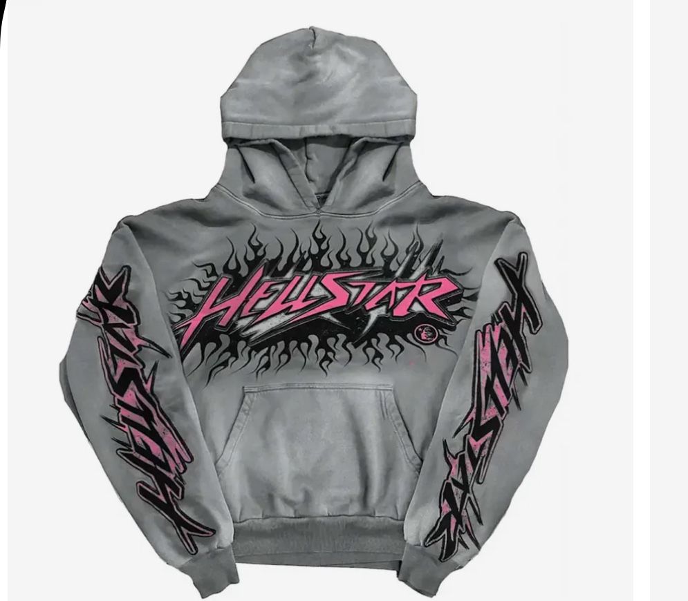 He’ll Star Future Flame Hoodie Grey Pink