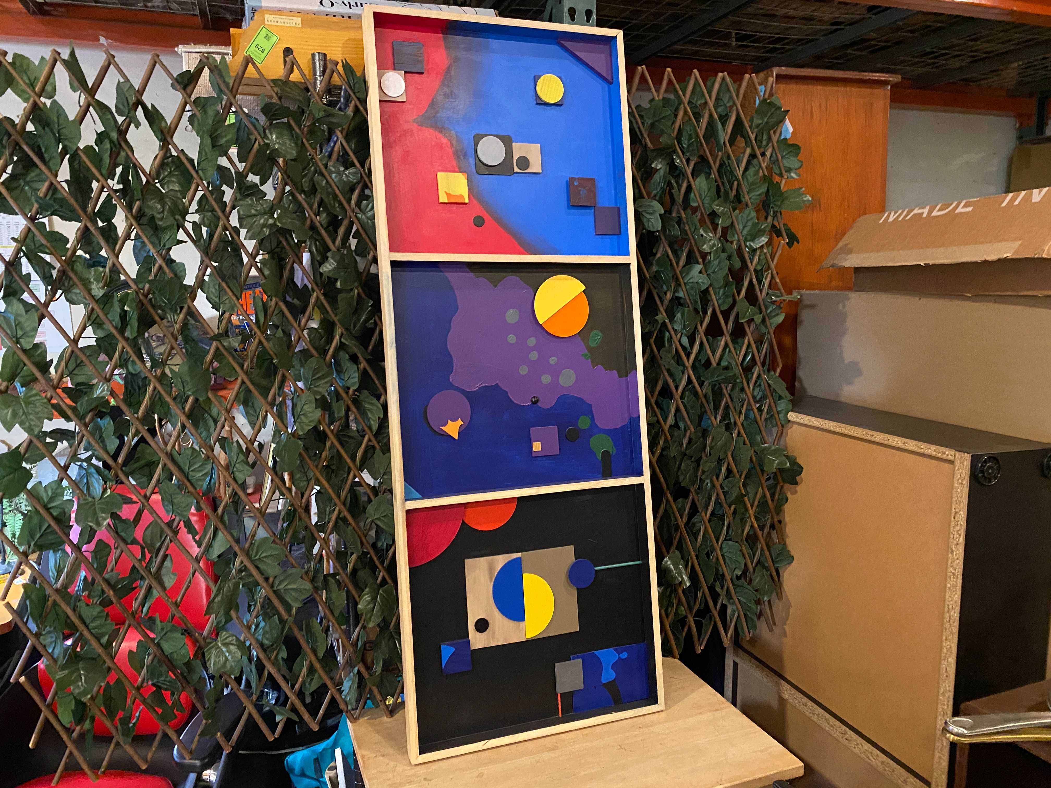 Slim Abstract Mixed Medium Wall Art