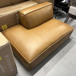 Castlery Jonathan Leather Left Chaise Sofa (Caramel)