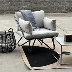 2 Chairs, 5x7 Rug, CB2 Metal Table 