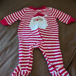 Infant Christmas Santa sleepsuit with feet