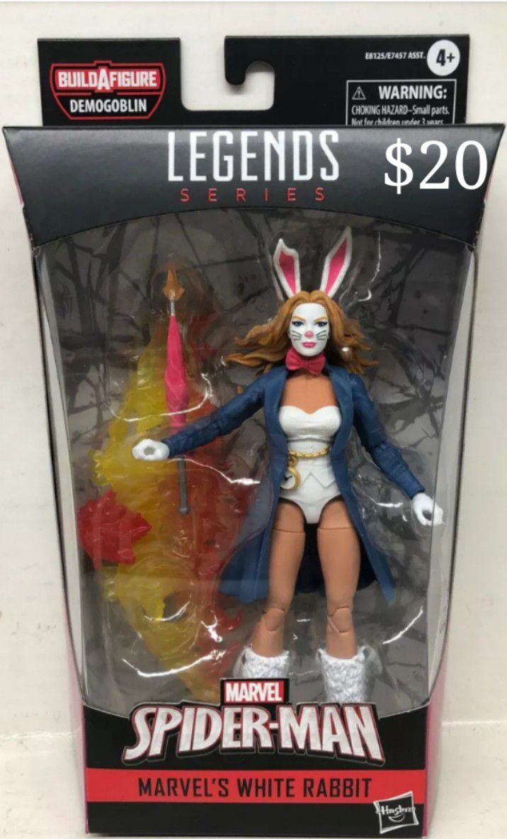 Marvel Legends White Rabbit Collectible Action Figure Toy with Demogoblin Build a Figure Piece