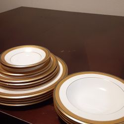 Gold rimmed dishes