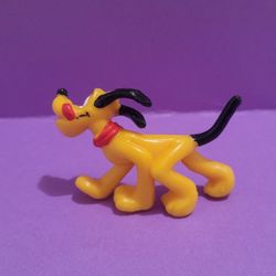 Vintage Walt Disney PLUTO Dog Plastic Toy Figure 1980's Mickey and Friends 1.5".
