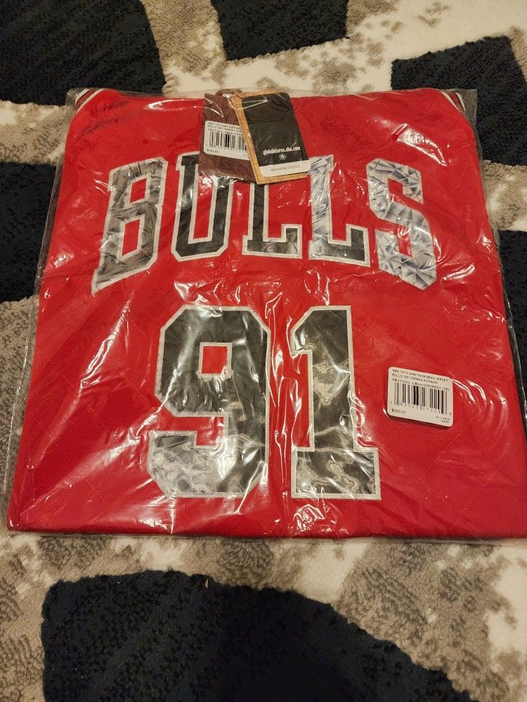 Men's Chicago Bulls Dennis Rodman Mitchell & Ness Red 1996-97 Hardwood Classics NBA 75th Anniversary Diamond Swingman Jersey