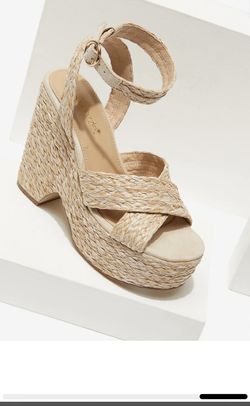 Tan Platform Sandal Wedge -shoedazzle
