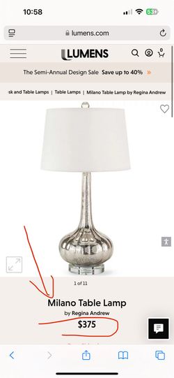 Milano Table Lamp by Regina Andrew