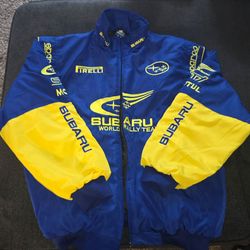 Subaru World Rally Team Rallycross Blue Yellow Jacket XXL