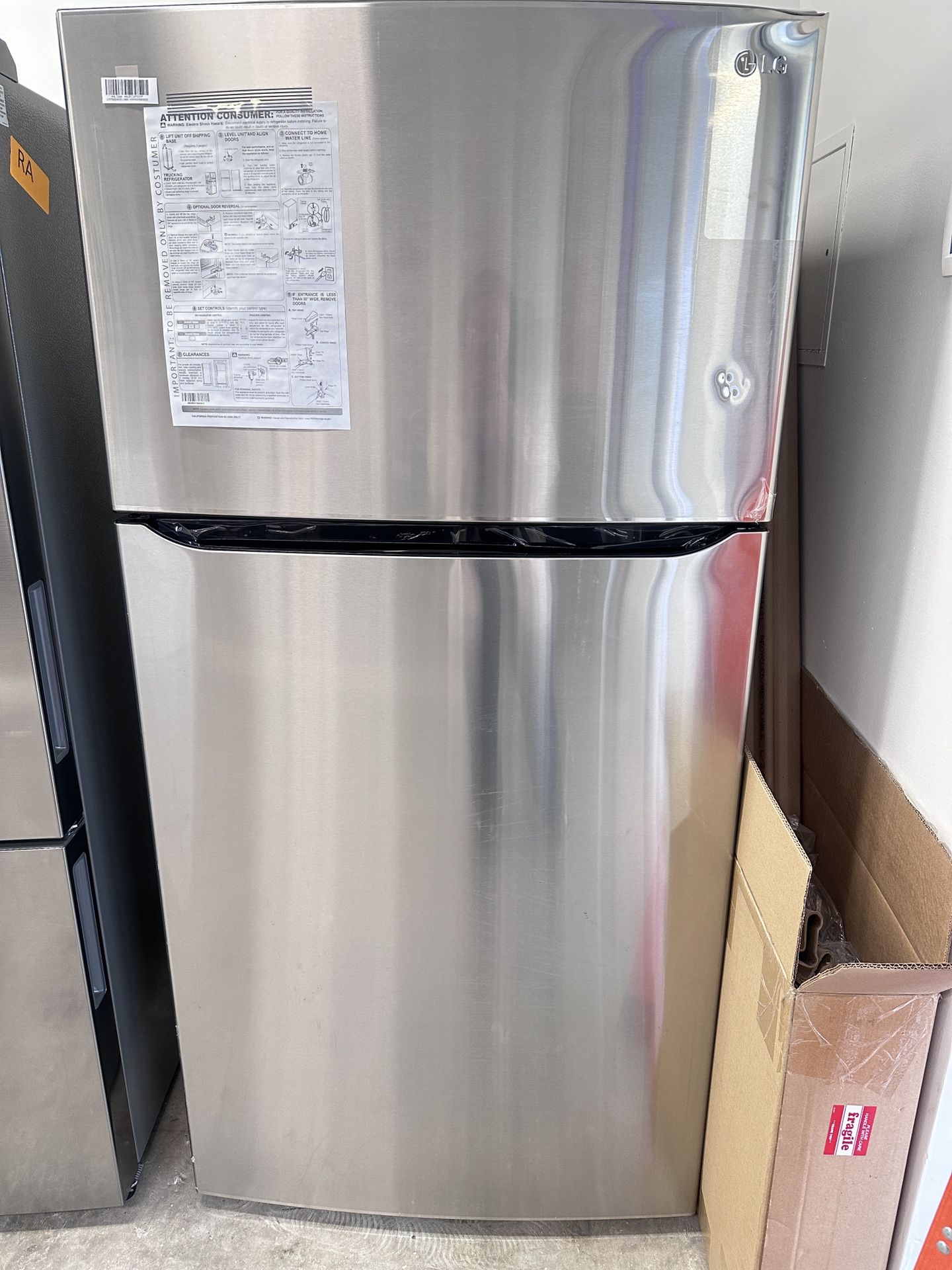 Unused LG 33” Wide Top Freezer 