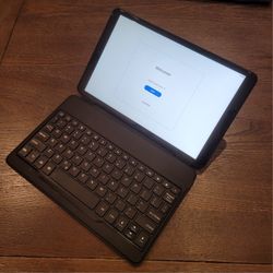 Samsung SM-T510 Tablet and Bluetooth Keyboard 