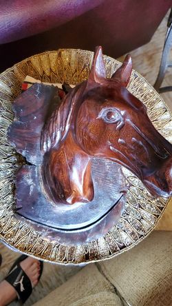 Carved horse head wall hanging...